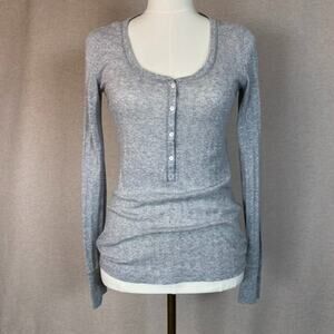 Victorias Secret Womens Gray Henley Size M Y2K Bella Swan Elena Gilbert Preppy
